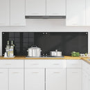 Køkkenbacksplash 2 pcs Sort 90 x 50 cm hærdet glas