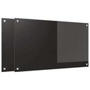 Køkkenbacksplash 2 pcs Sort 90 x 50 cm hærdet glas