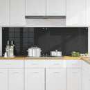 Køkkenbacksplash 2 pcs Sort 90 x 60 cm hærdet glas