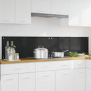 Køkkenbacksplash 2 pcs Sort 100 x 40 cm hærdet glas
