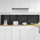 Køkkenbacksplash 2 pcs Sort 100 x 50 cm hærdet glas