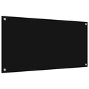 Køkkenbacksplash 2 pcs Sort 100 x 50 cm hærdet glas