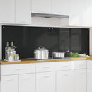 Køkkenbacksplash 2 pcs Sort 100 x 60 cm hærdet glas