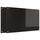 Køkkenbacksplash 2 pcs Sort 100 x 60 cm hærdet glas