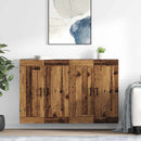 Væghængt skab Vægmonteret 2 pcs Gammelt træ 69,5 x 34 x 90 cm