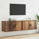 Væghængt TV-skab sæt 2 pcs Gammelt træ 80 x 34,5 x 40 cm