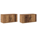 Væghængt TV-skab sæt 2 pcs Gammelt træ 80 x 34,5 x 40 cm