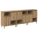Sideboards 3 pcs Artisan Egetræ 60 x 35 x 70 cm Konstrueret træ