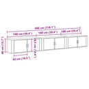 Væghængt TV-skab sæt 3 pcs Artisan Egetræ 100 x 34,5 x 40 cm