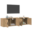Væghængt TV-skab sæt 2 pcs Artisan Egetræ 80 x 34,5 x 40 cm