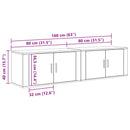 Væghængt TV-skab sæt 2 pcs Artisan Egetræ 80 x 34,5 x 40 cm