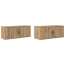 Væghængt TV-skab sæt 2 pcs Artisan Egetræ 100 x 34,5 x 40 cm