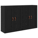 Væghængt skab 2 pcs Sort eg 69,5 x 34 x 90 cm Konstrueret træ