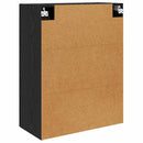Væghængt skab 2 pcs Sort eg 69,5 x 34 x 90 cm Konstrueret træ