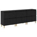 Sideboards 3 pcs Sort eg 60 x 35 x 70 cm Konstrueret træ