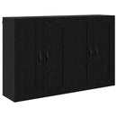 Væghængt skab 2 pcs Sort eg 69,5 x 34 x 90 cm Konstrueret træ