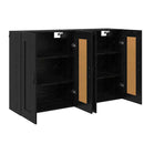 Væghængt skab 2 pcs Sort eg 69,5 x 34 x 90 cm Konstrueret træ