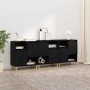 Sideboards 3 stk. Sort eg 60 x 35 x 70 cm Konstrueret træ