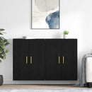 Væghængt skab 2 stk. Sort eg 69,5 x 34 x 90 cm Konstrueret træ
