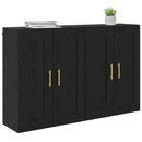 Væghængt skab 2 stk. Sort eg 69,5 x 34 x 90 cm Konstrueret træ