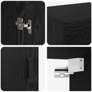 Væghængt skab 2 stk. Sort eg 69,5 x 34 x 90 cm Konstrueret træ