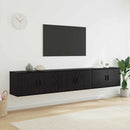 Væghængt TV-skab sæt 3 pcs Sort eg 80 x 34,5 x 40 cm