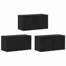 Væghængt TV-skab sæt 3 pcs Sort eg 80 x 34,5 x 40 cm