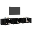 Væghængt TV-skab sæt 3 pcs Sort eg 80 x 34,5 x 40 cm