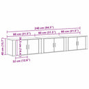 Væghængt TV-skab sæt 3 pcs Sort eg 80 x 34,5 x 40 cm
