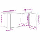 Væghængt TV-skab sæt 3 pcs Sort eg 80 x 34,5 x 40 cm