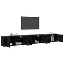 Væghængt TV-skab sæt 3 pcs Sort eg 100 x 34,5 x 40 cm
