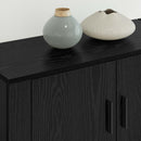 Væghængt TV-skab sæt 2 pcs Sort eg 80 x 34,5 x 40 cm