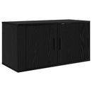 Væghængt TV-skab sæt 2 pcs Sort eg 80 x 34,5 x 40 cm
