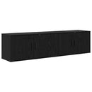 Væghængt TV-skab sæt 2 pcs Sort eg 80 x 34,5 x 40 cm