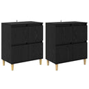 Sideboards 2 pcs Sort eg 60 x 35 x 70 cm Konstrueret træ