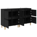 Sideboards 2 pcs Sort eg 60 x 35 x 70 cm Konstrueret træ