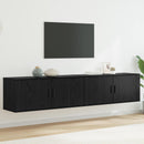 Væghængt TV-skab sæt 2 pcs Sort eg 100 x 34,5 x 40 cm