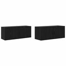 Væghængt TV-skab sæt 2 pcs Sort eg 100 x 34,5 x 40 cm
