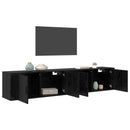 Væghængt TV-skab sæt 2 pcs Sort eg 100 x 34,5 x 40 cm