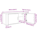Væghængt TV-skab sæt 2 pcs Sort eg 100 x 34,5 x 40 cm
