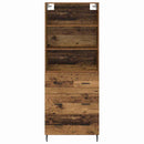 Highboard med skuffe 2 pcs Gammelt træ Konstrueret træ