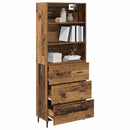 Highboard med skuffe 2 pcs Gammelt træ Konstrueret træ