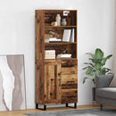 Highboard med skuffe 2 pcs Gammelt træ Konstrueret træ