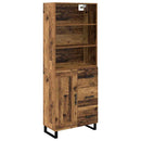 Highboard med skuffe 2 pcs Gammelt træ Konstrueret træ