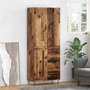 Highboard med skuffe 2 pcs Gammelt træ Konstrueret træ