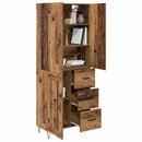 Highboard med skuffe 2 pcs Gammelt træ Konstrueret træ