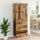 Highboard med skuffe 2 pcs Gammelt træ Konstrueret træ