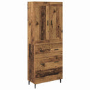 Highboard med skuffe 2 pcs Gammelt træ Konstrueret træ