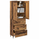 Highboard med skuffe 2 pcs Gammelt træ Konstrueret træ