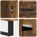 Highboard med skuffe 2 pcs Gammelt træ Konstrueret træ